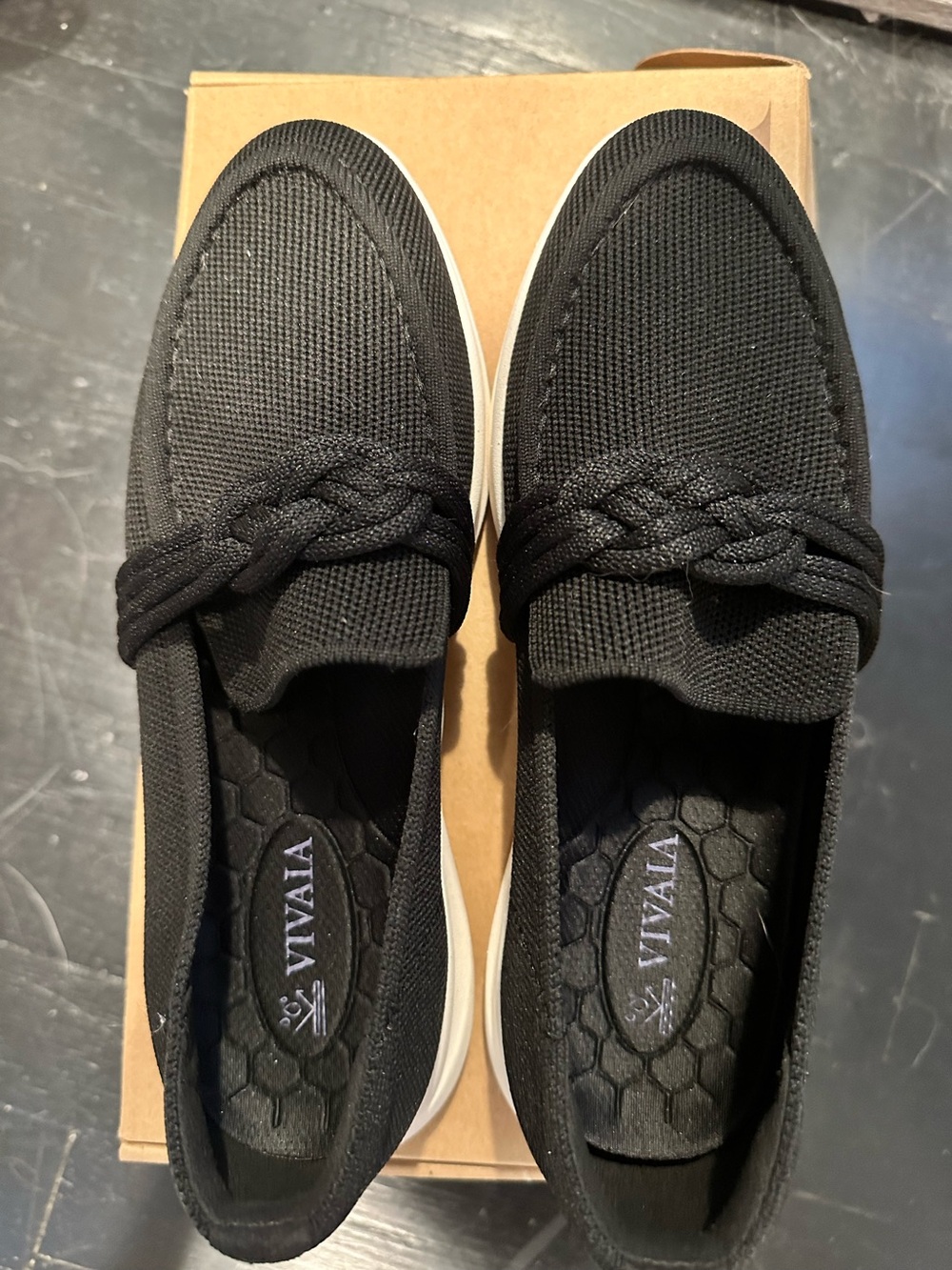 VIVAIA Jasmin Black Water RPT Loafers - Black